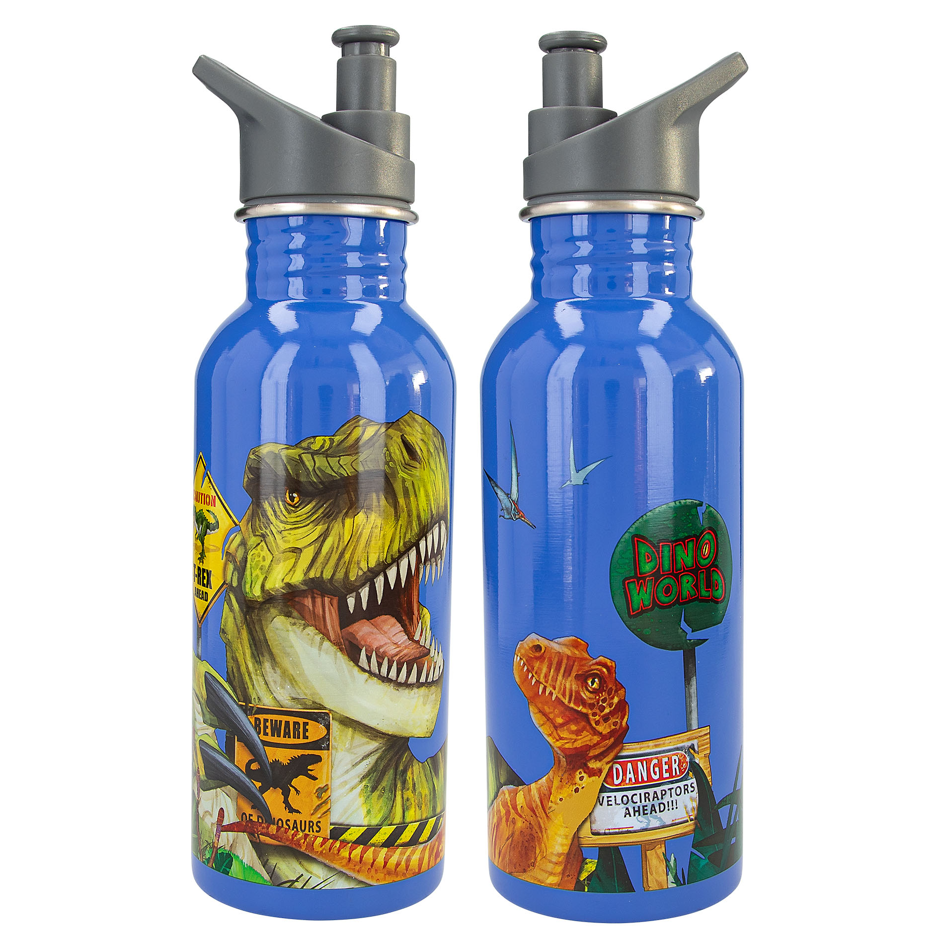 Dino World Trinkflasche Edelstahl DANGER