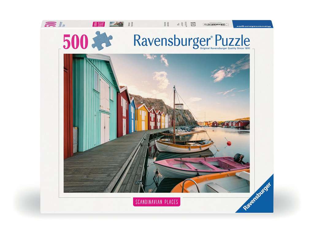 Puzzle 500 Teile - Bootshäuser in Smögen, Schweden