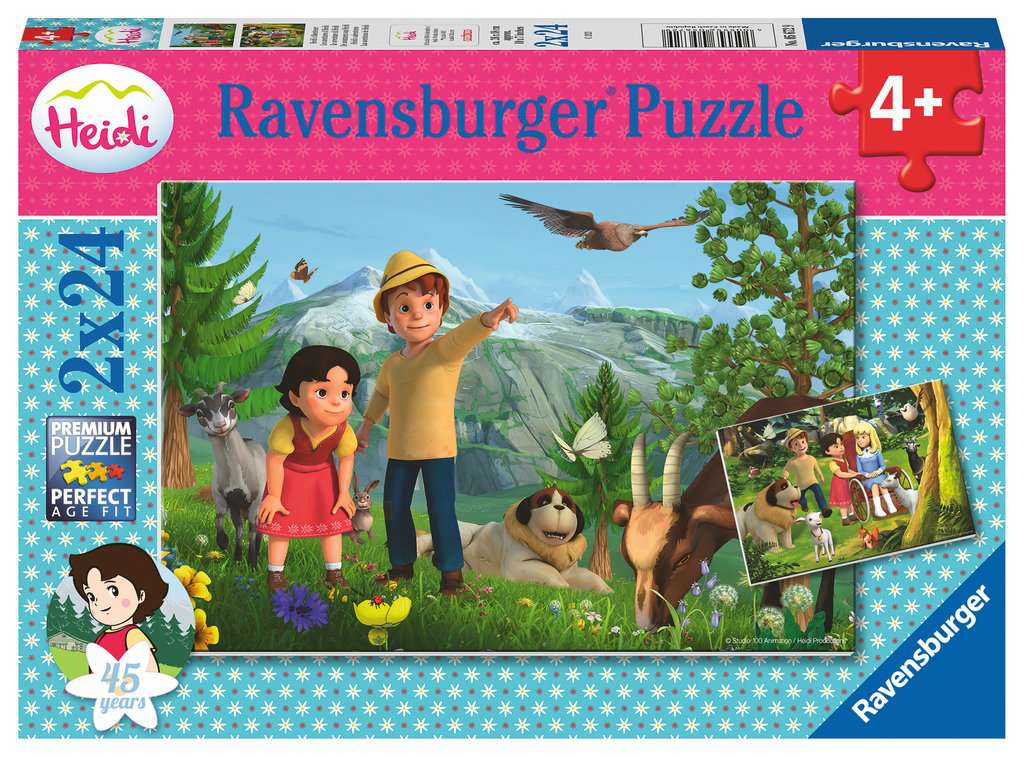 Kinderpuzzle 05672 Heidi's Abenteuer 2x24 Teile