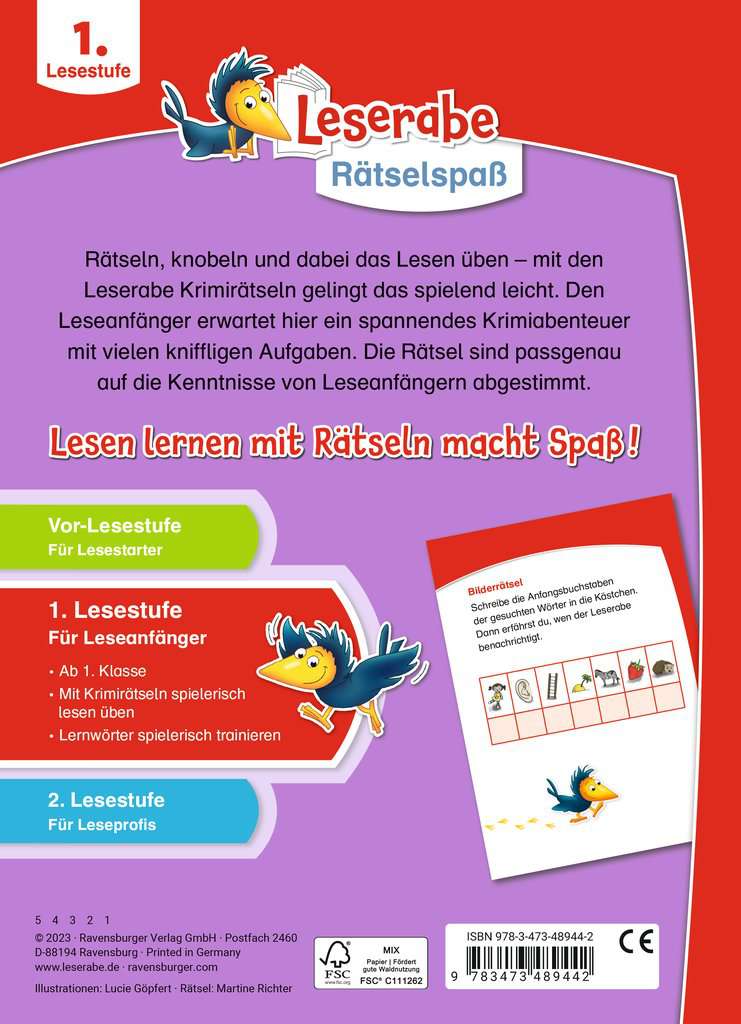 Leserabe Rätselspaß - Krimirätsel zum Lesenlernen ab 6 Jahren - 1. Lesestufe