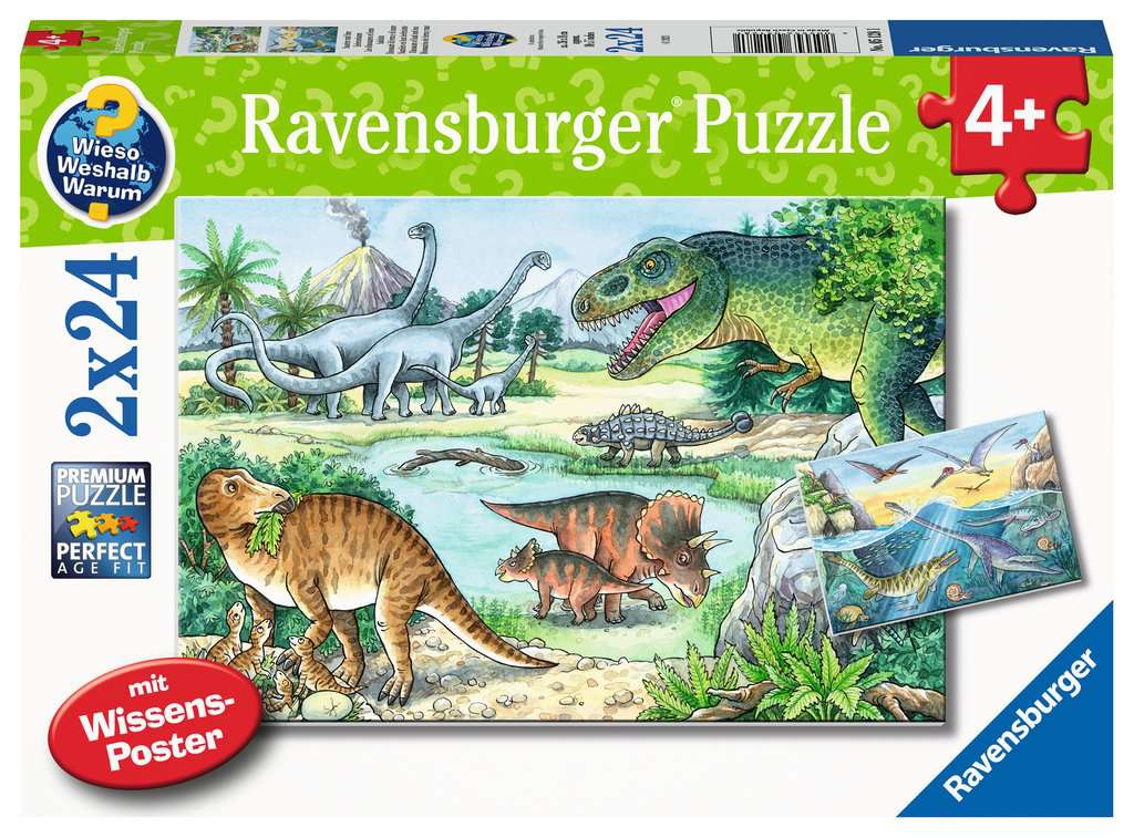 Puzzle 05128 Saurier und ihre Lebensräume 2x24 Teile