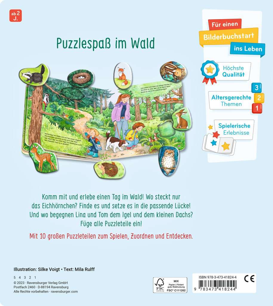 Mein großes Puzzle-Spielbuch: Wald