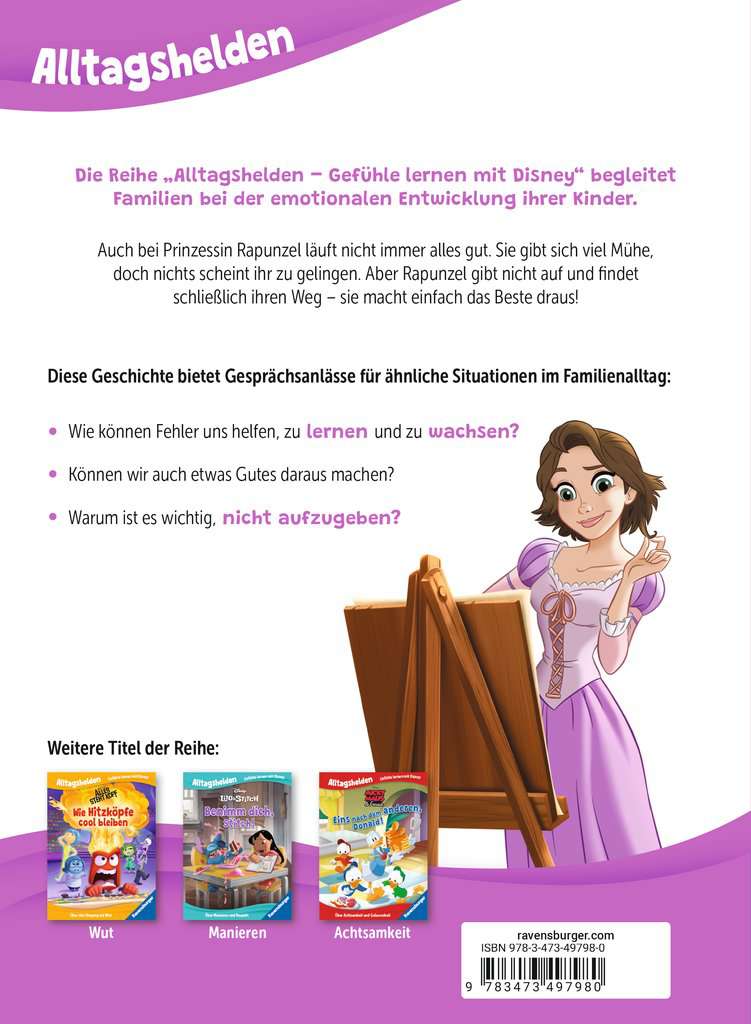 Ravensburger Alltagshelden – Gefühle lernen mit Disney: Disney Prinzessin Rapunzel: Mach das Beste draus! Über den Umgang mit Fehlern.