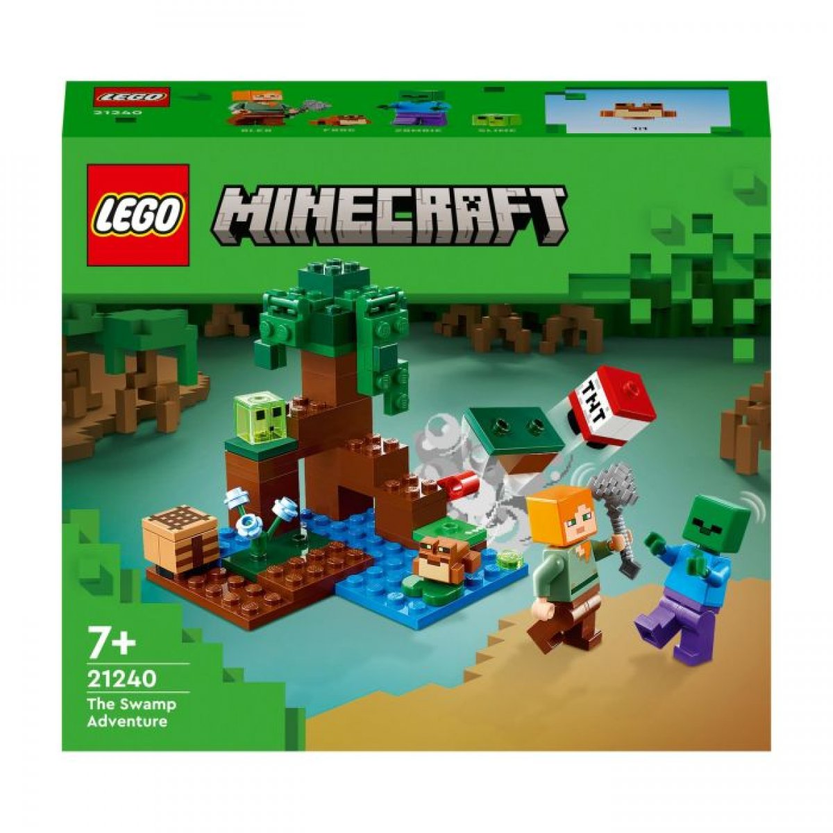 Das LEGO Minecraft-Spielzeug Das Sumpfabenteuer (21240) ist eine tolle Belohnung für Minecraft-Fans ab 7 Jahren, die mit diesem Bauspielzeug aktiv bauen und kreativ spielen können. Lass dein Kind mit dieser greifbaren Version des gefährlichen Sumpf-Bioms