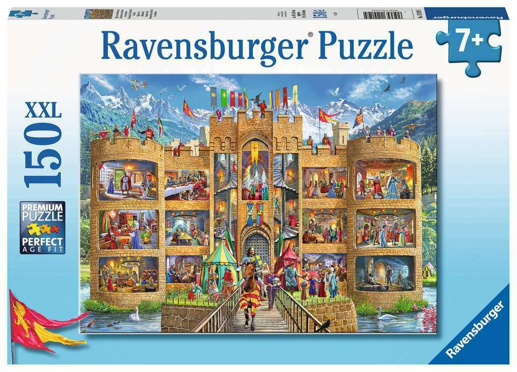 Kinderpuzzle - Blick in die Ritterburg - 150 Teile