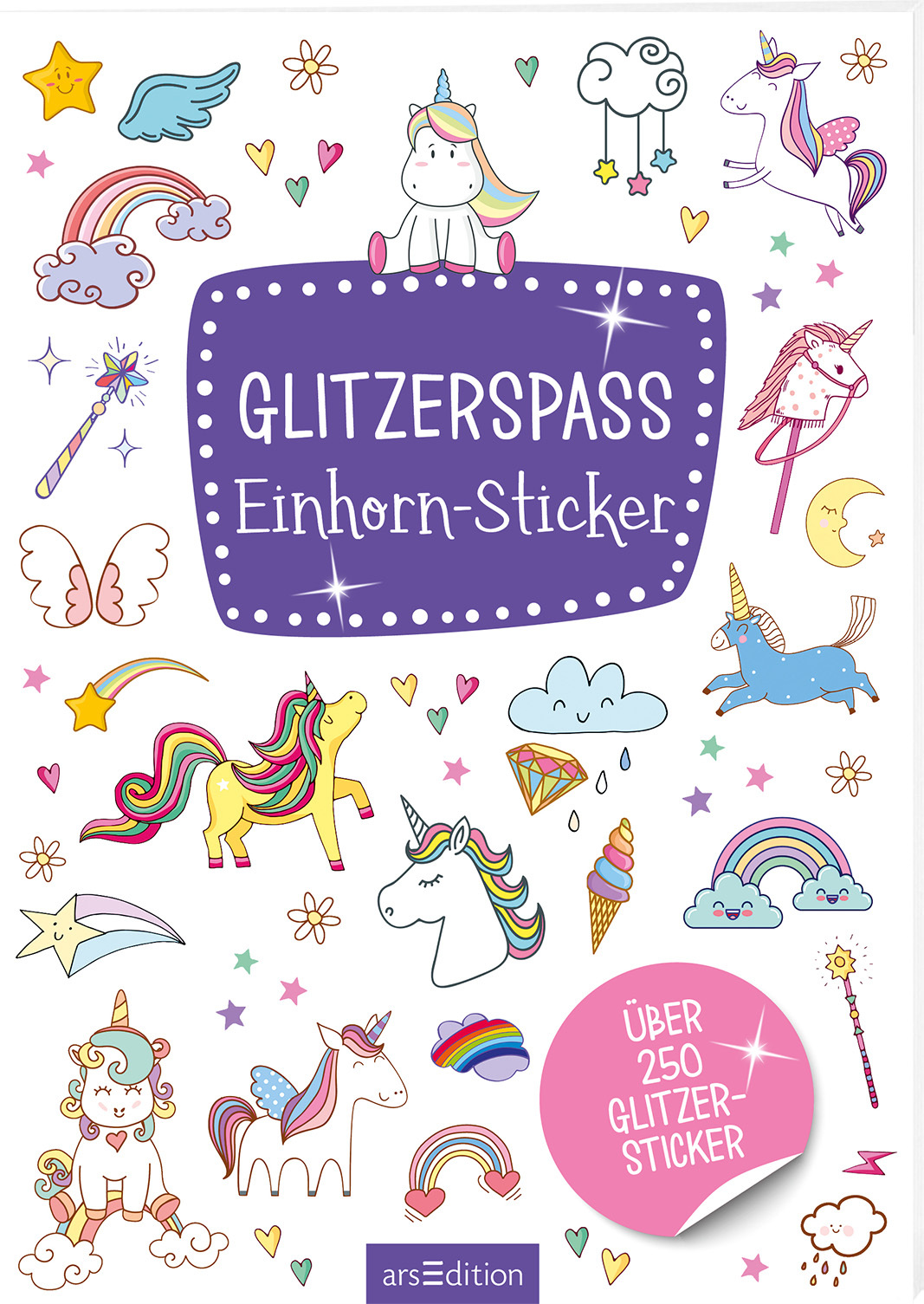 Glitzerspass Einhorn-Sticker