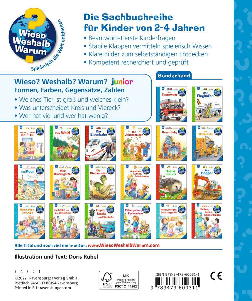 Wieso? Weshalb? Warum? Sonderband junior: Kennst du Formen, Farben, Gegensätze, Zahlen?