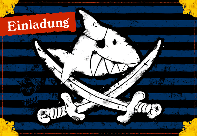 Einladungskarten Capt'n Sharky (10 Stück)