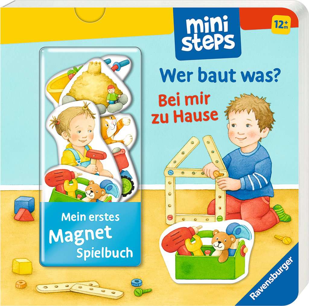 ministeps: Mein erstes Magnetbuch: Wer baut was? Bei mir zu Hause