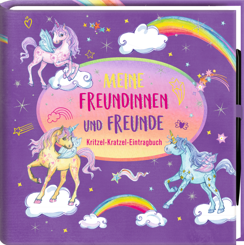 Kritzel-Kr.Freundebuch: Einhorn-Paradies - Meine Freund.&Fr.