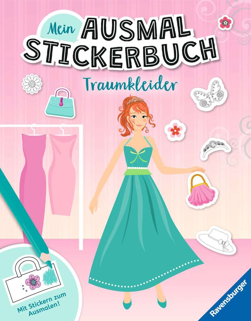 Mein Ausmalstickerbuch: Traumkleider