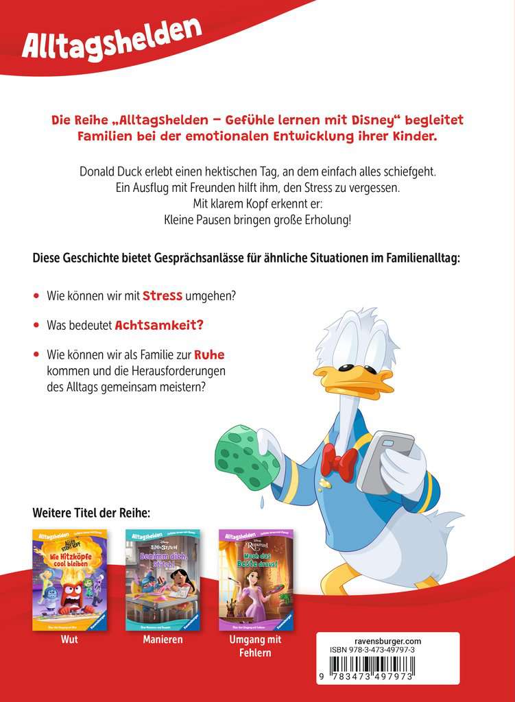 Ravensburger Alltagshelden – Gefühle lernen mit Disney: Disney Micky Maus & Freunde: Eins nach dem anderen, Donald! Über Achtsamkeit und Gelassenheit.