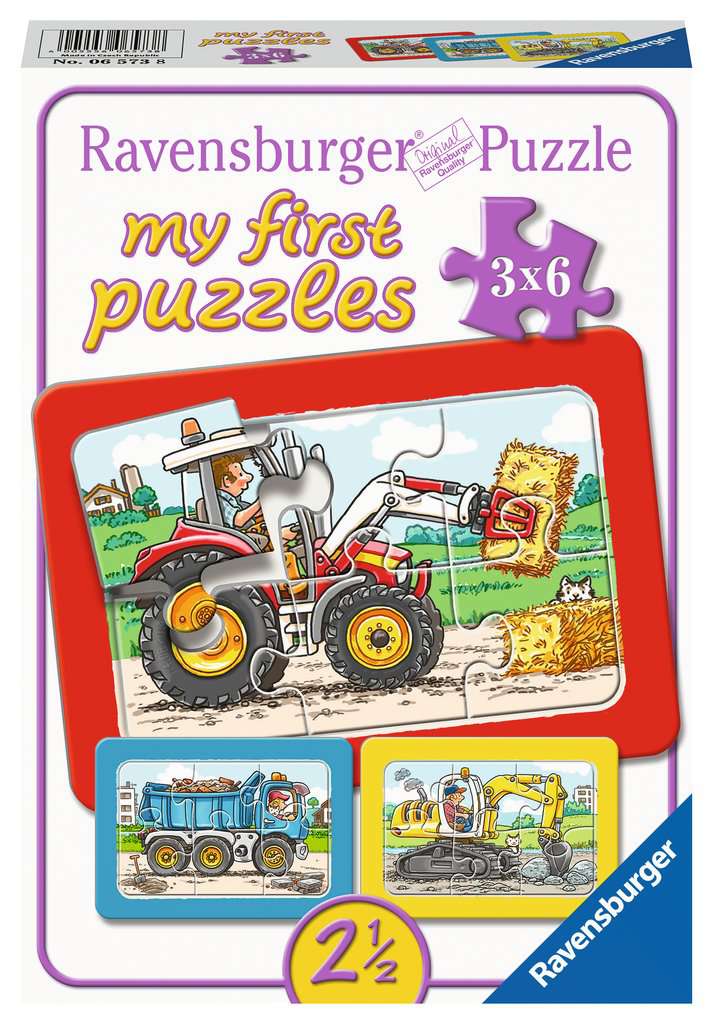 Kinderpuzzle 06573 Bagger, Traktor und Kipplader my first puzzle mit 3x6 Teilen