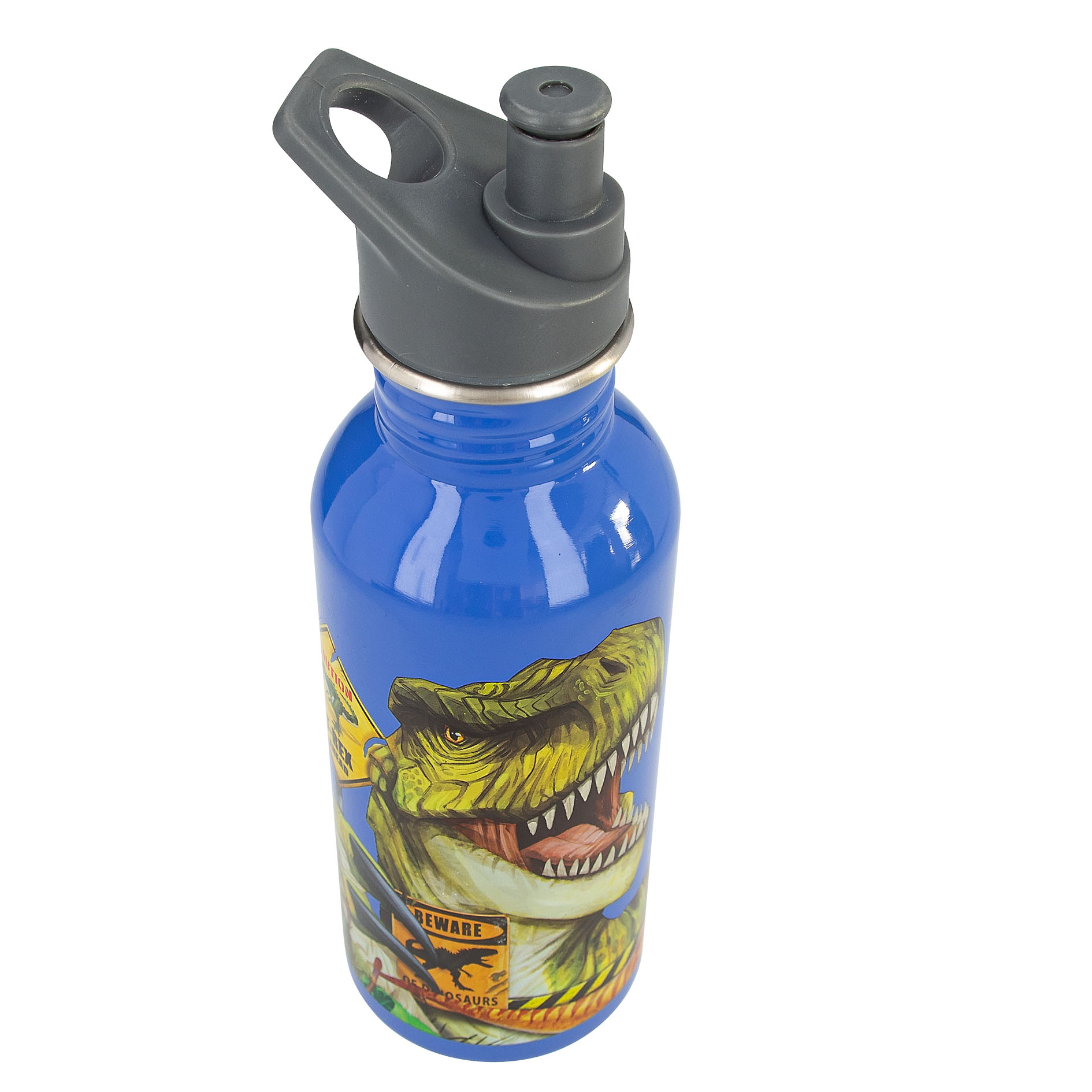 Dino World Trinkflasche Edelstahl DANGER