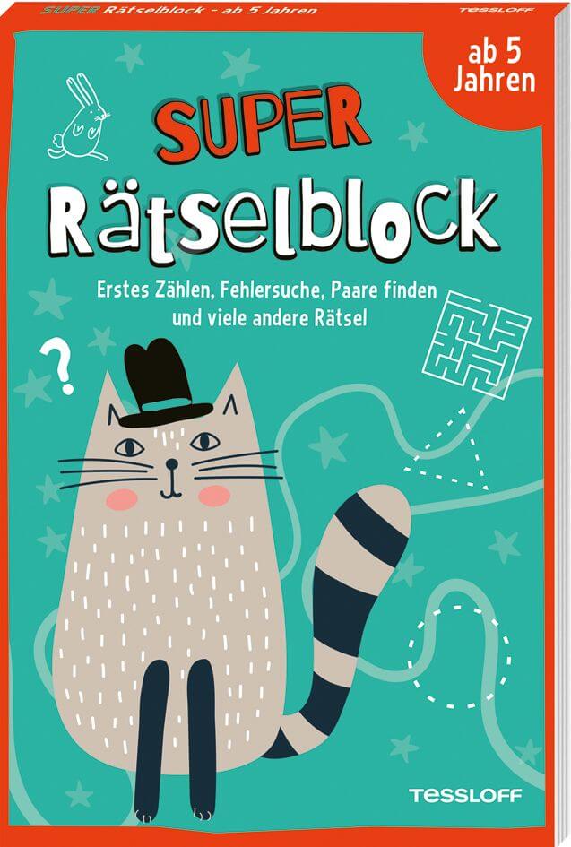 Super Rätselblock ab 5 Jahren.Erstes Zählen, Fehlersuche, Paare finden und viele andere Rätsel