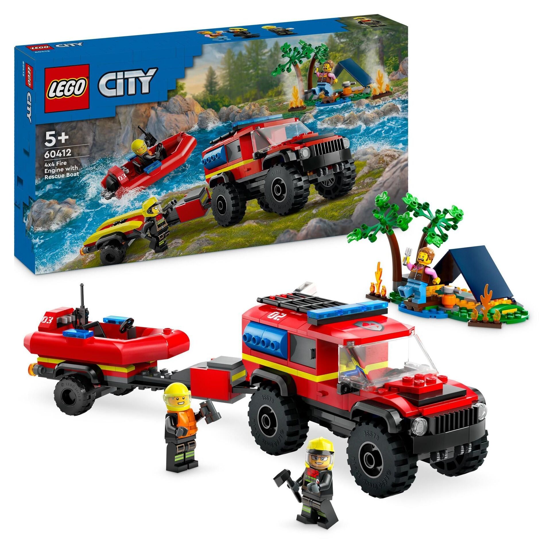 LEGO® City 60412 Feuerwehrgeländewagen mit Rettungsboot