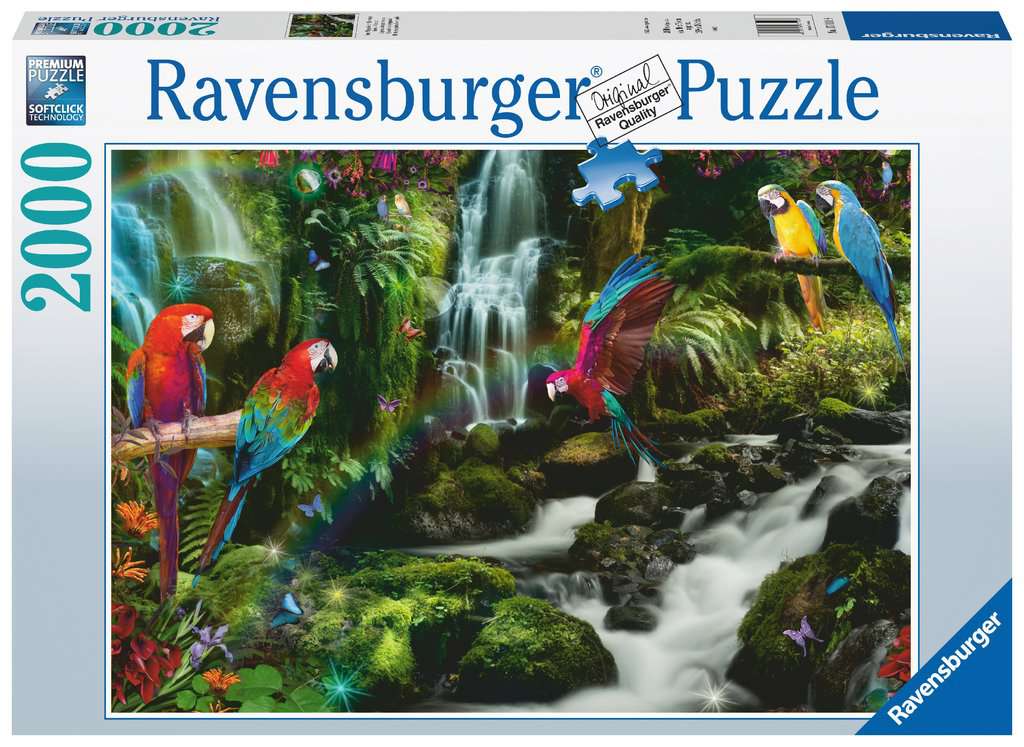 Puzzle 2000 Teile - Bunte Papageien im Dschungel