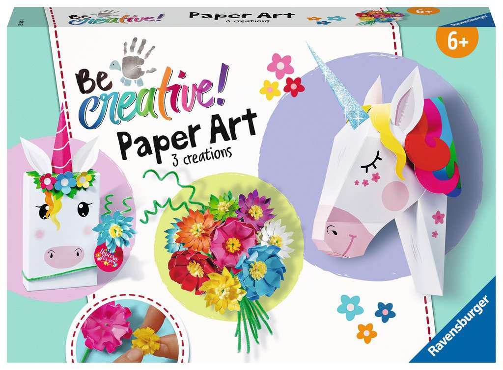 BeCreative Paper Art Unicorn - Bastelset für Kinder ab 6 Jahren