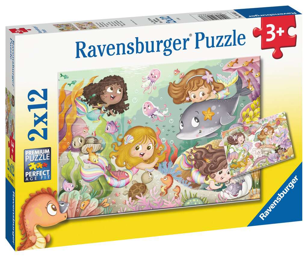 Kinderpuzzle 05663 Kleine Feen und Meerjungfrauen 2x12 Teile