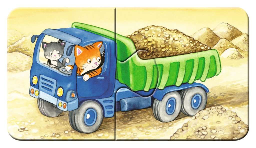 Kinderpuzzle - Tierische Baustelle - 9x2 Teile My first puzzle