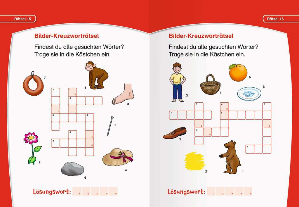 Leserabe Rätselspaß - Kreuzworträtsel zum Lesenlernen - 1. Lesestufe für Leseanfänger