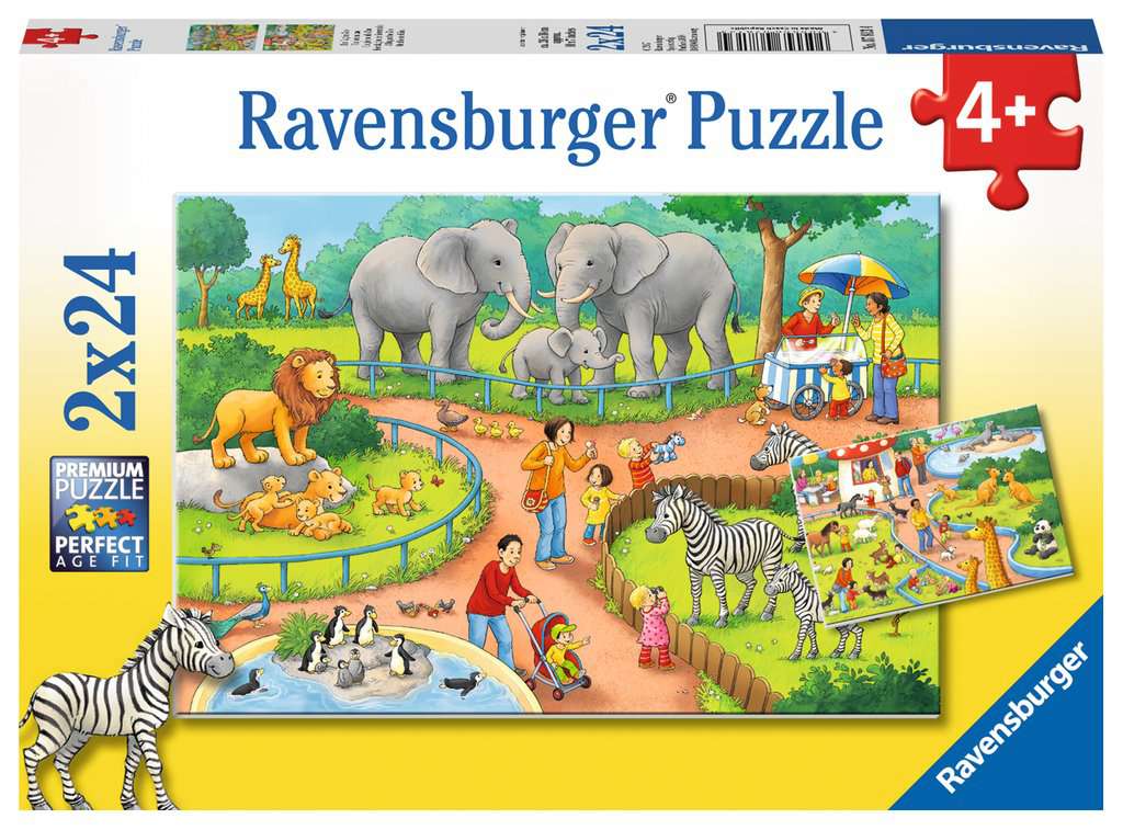 Kinderpuzzle ab 4 Jahren - Ein Tag im Zoo - 24 Teile
