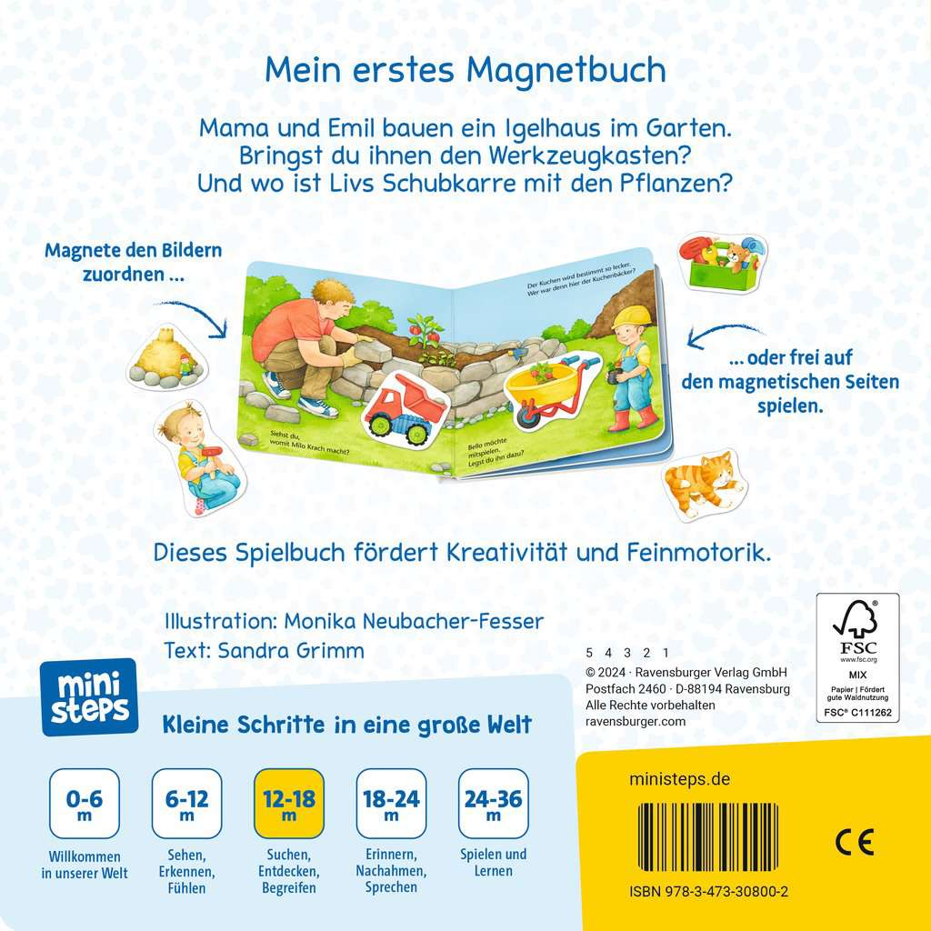 ministeps: Mein erstes Magnetbuch: Wer baut was? Bei mir zu Hause