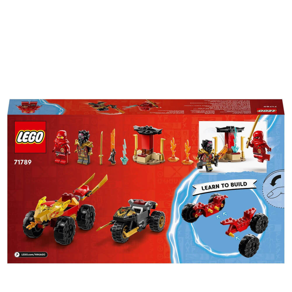 LEGO® NINJAGO 71789 Verfolgungsjagd mit Kais Flitzer und Ras‘ Motorrad