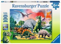 Kinderpuzzle ab 6 Jahren - Unter Dinosauriern - 100 Teile