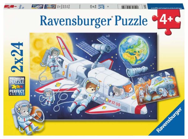 Kinderpuzzle 2x24 Teile - Reise durch den Weltraum