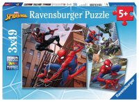 Kinderpuzzle 08025 Spider-Man beschützt die Stadt 3x49 Teile