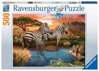 Puzzle 17376 Zebras am Wasserloch 500 Teile