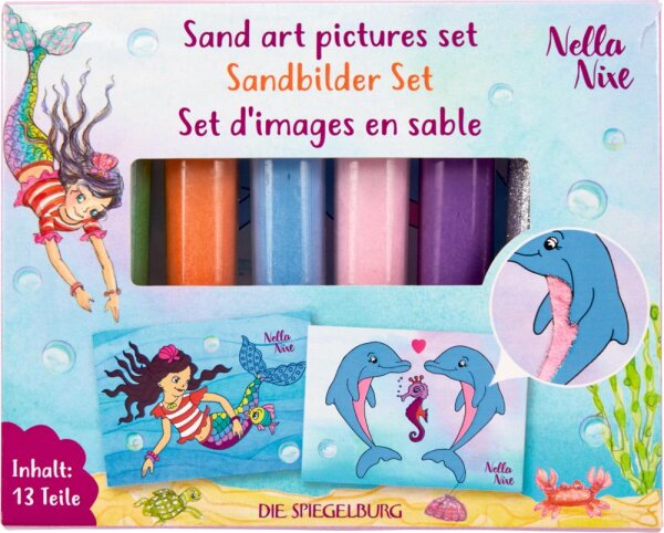 Sandbilder Set Nella Nixe DIY Bastelset Kinder Meerjungfrau Glitzer Kreativ