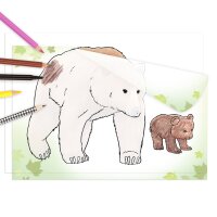 Durchpausbuch Wildtiere Kinder Malbuch Pausbuch Zeichnen lernen Kreativ