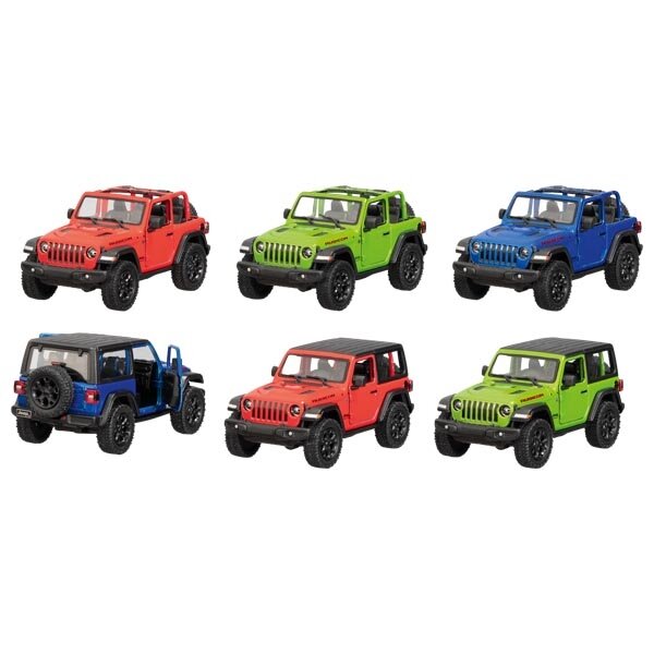 Jeep Wrangler (2018), Spritzguss, 1:34, L= 13 cm, Sortiert