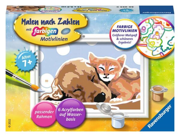 CreArt Tierliebe - Malen nach Zahlen für Kinder ab 9 Jahren