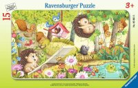 Kinderpuzzle ab 3 Jahren - Lustige Gartentiere - 15 Teile