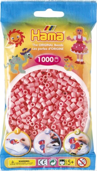 Hama® Bügelperlen Perlen, hellrot, 1.000 Stück