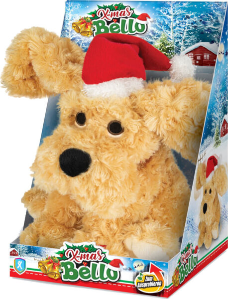 XTREM Toys&Sports - Singender Hund X-Mas Bello Shout/Merry Christmas, Höhe 27cm