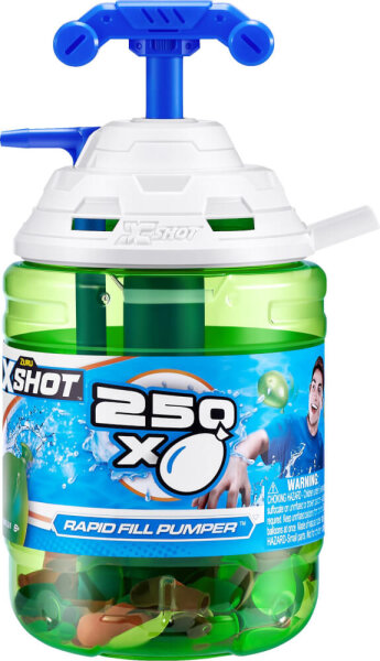 ZURU X-SHOT Wasserbombenpumpe mit 250 Ballons Wasserbomben Set