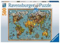 Puzzle Antike Schmetterling-Weltkarte 500 Teile...