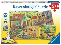 Kinderpuzzle 05078 Viel los auf dem Bauernhof 3x49 Teile