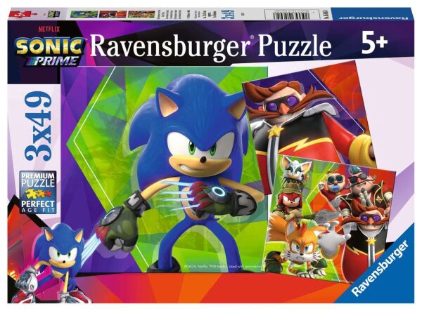 Kinderpuzzle ab 5 Jahren - Die Abenteuer von Sonic - 49 Teile