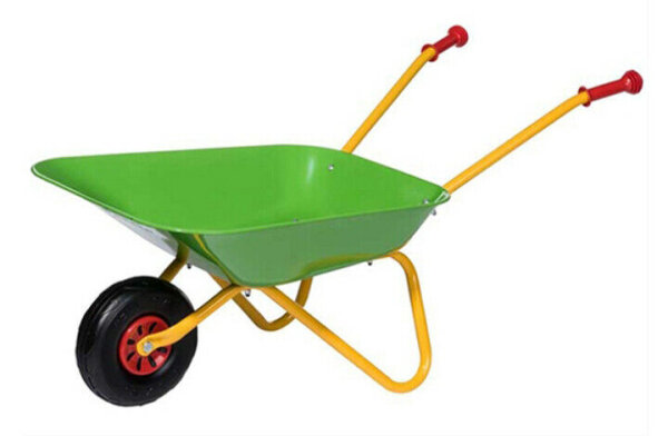 Outdoor Active Schubkarre Metall grün/gelb – Garten- & Sandkarre für Kinder ab 24 Monaten