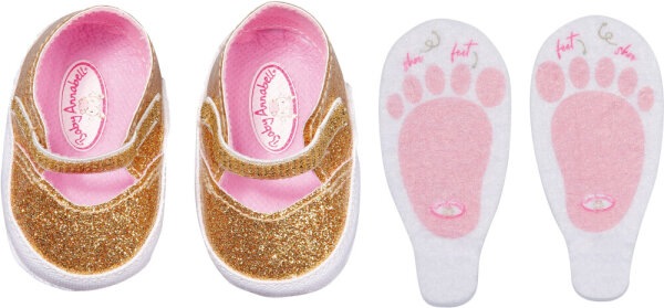 Baby Annabell Schuhe Gold 43cm