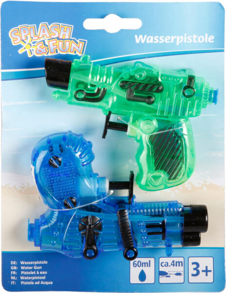 Splash & Fun Wasserpistole Galaxy 2 Stück 11cm Wasserblaster Kinder