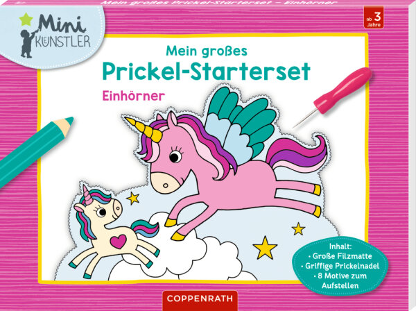 Mein großes Prickel-Starterset: Einhörner - Mini-Künstler