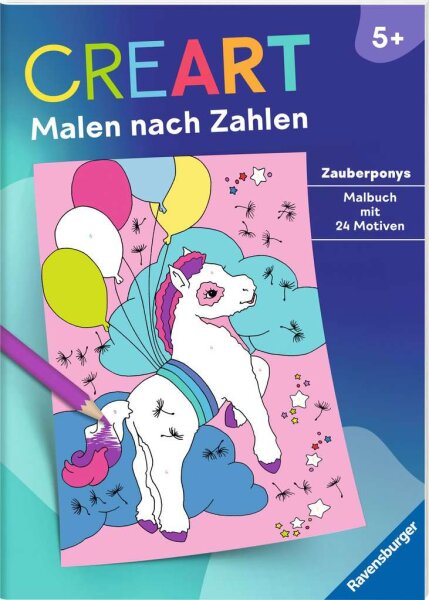 CreArt Malen nach Zahlen ab 5: Zauberponys