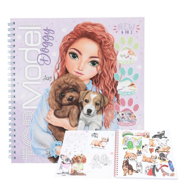 TOPModel Doggy Malbuch Kreativbuch mit Stickern Hunde