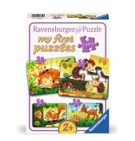 Kinderpuzzle ab 2 Jahren - Kleine Tierfamilien - 2 + 4 + 6 + 8 Teile